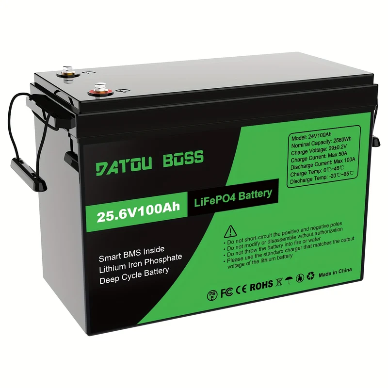Lithium Accu – LiFePO4 Accu – Batterij – 24V Accu – Energieopslag Accu – 100Ah Capaciteit – Ingebouwd 100A BMS – Compact & Lichtgewicht