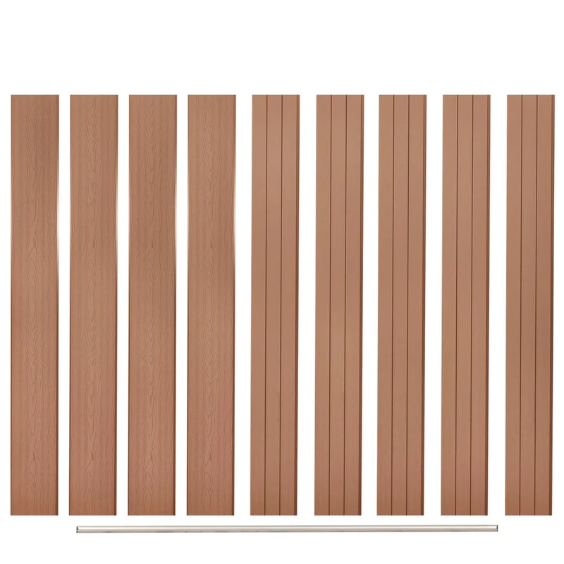 Schuttingpaneel – Tuinscherm – Tuinafscheiding – Hekpaneel – Hekwerk – Hout-Kunststofcomposiet – Aluminium Topprofiel Voor Extra Stevigheid - Bruin