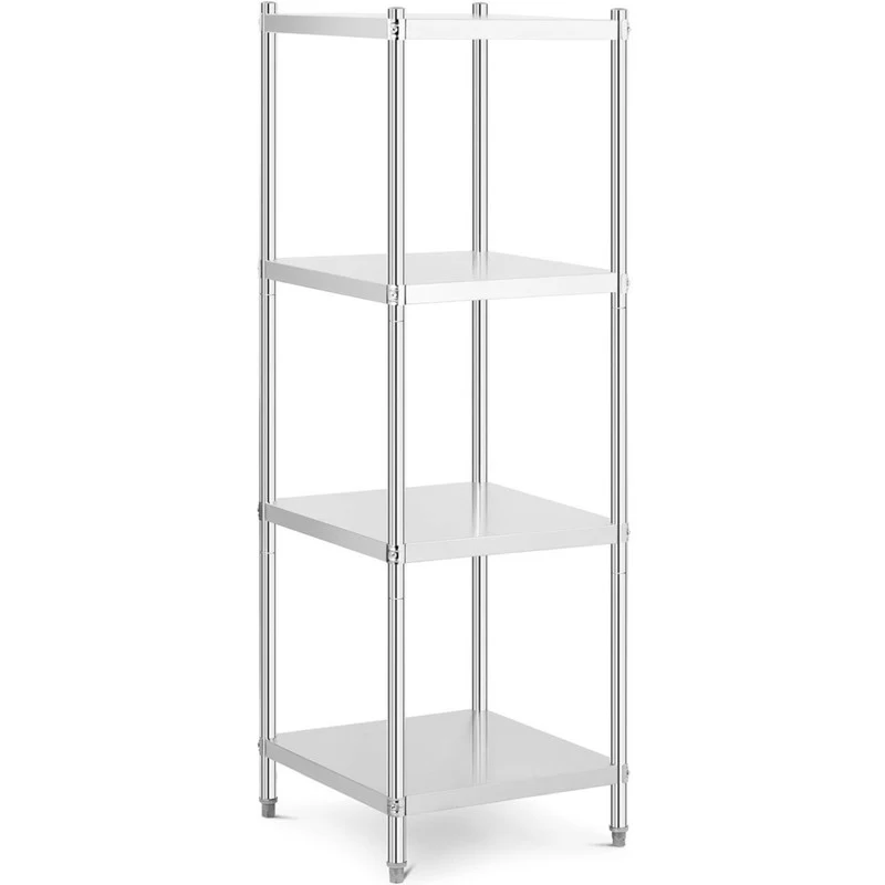 Staalrek – Metalen Opslagrek – Opbergrek – Garagekast – Stellingkast – 60x60x180 cm – Roestvrijstaal – 200 kg Draagvermogen