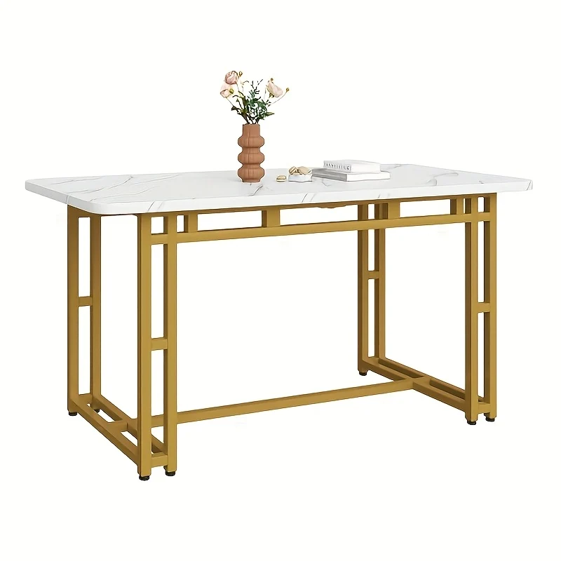 Eettafel – Tafel – Dinertafel – Keukentafel – Minimalistische Tafel – Wit Metalen Frame – Strak Industrieel Design