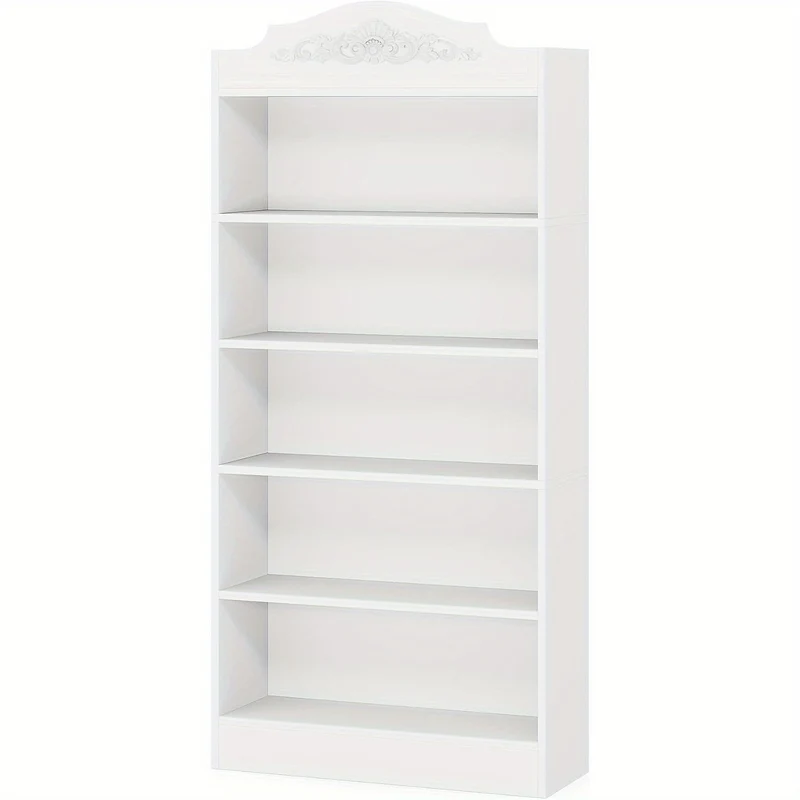 Boekenkast – Boekplank – Boekenrek – Opbergkast – Vakkenkast – Wit – 5 Planken – MDF Hout – Anti-Kantelvoorziening