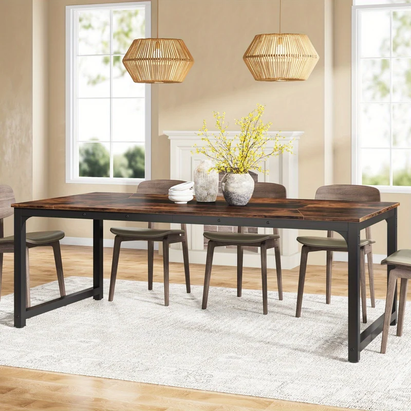 Eettafel – Eettafels – Keukentafel – Tafel – Eetkamertafel – Extra Lang – Stevig Metaal en Hout – Geschikt voor 4-6 Personen