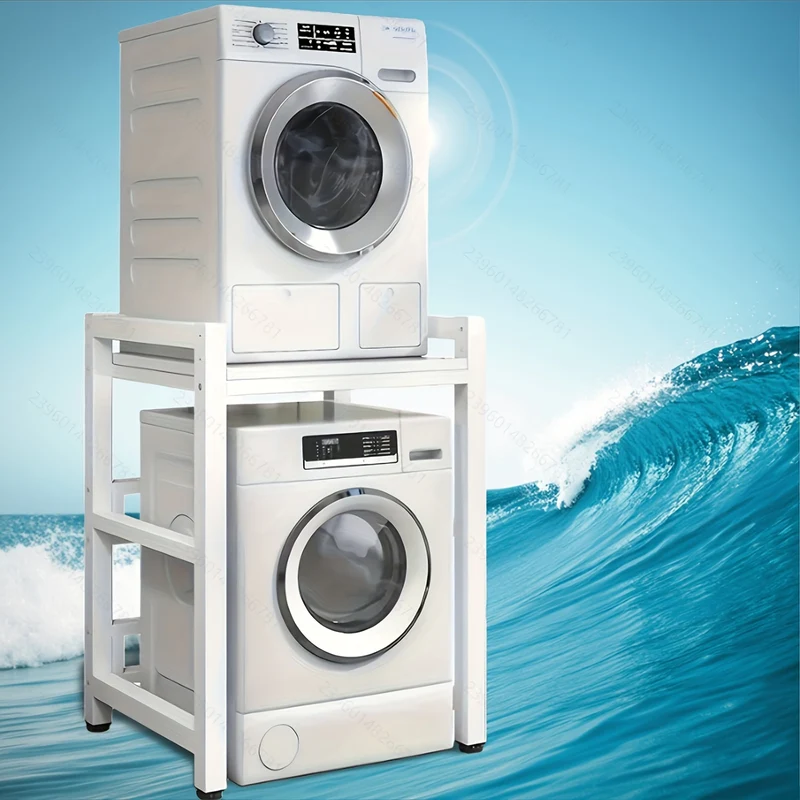 The Washer and Dryer Storage Shelf, Height Adjustable Machine Stacking Rack for Washing Machine, Tumble Dryer, Dishwasher - Space Saving Pedestal, for Bathrooms, Laundry, Utility & Kitchens