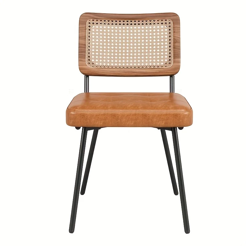 Eetkamerstoel – Stoel – Dining Chair – Zitstoel – Kamerstoel – Modern – Katoen Zitting – Stevige A-Frame Constructie – Compact & Lichtgewicht – Warm Bruin