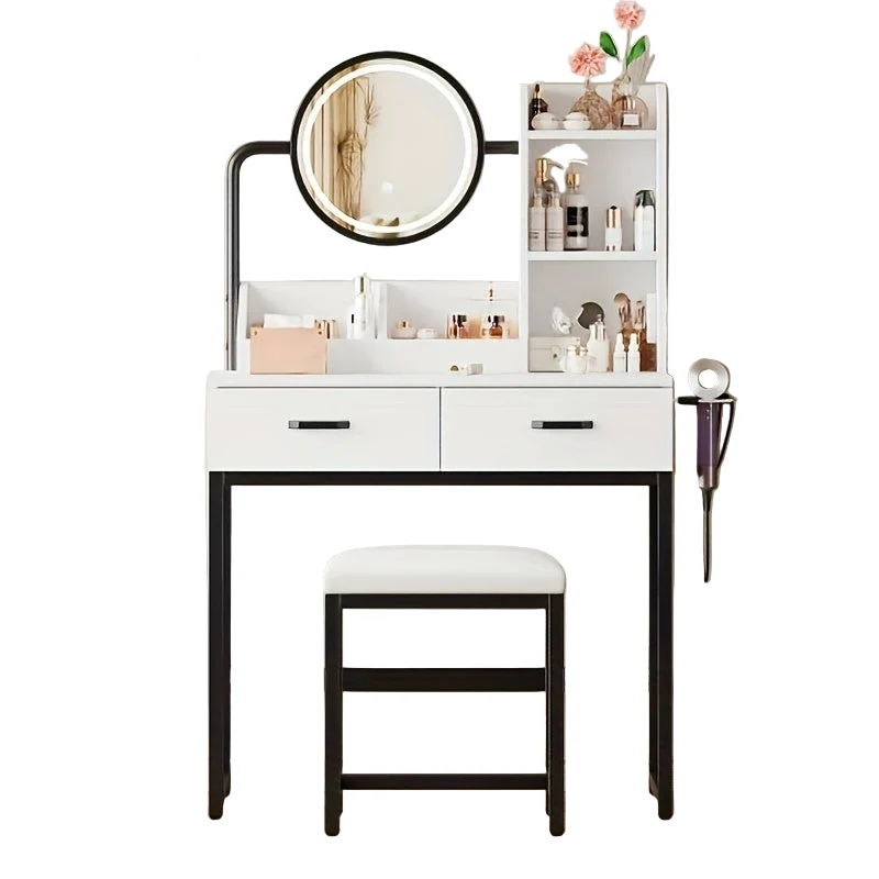 Kaptafel – Make-up Tafel – Dressingtafel – Cosmeticatafel – Opmaaktafel – Wit – Ruime Spiegel – Duurzame Bamboe Constructie