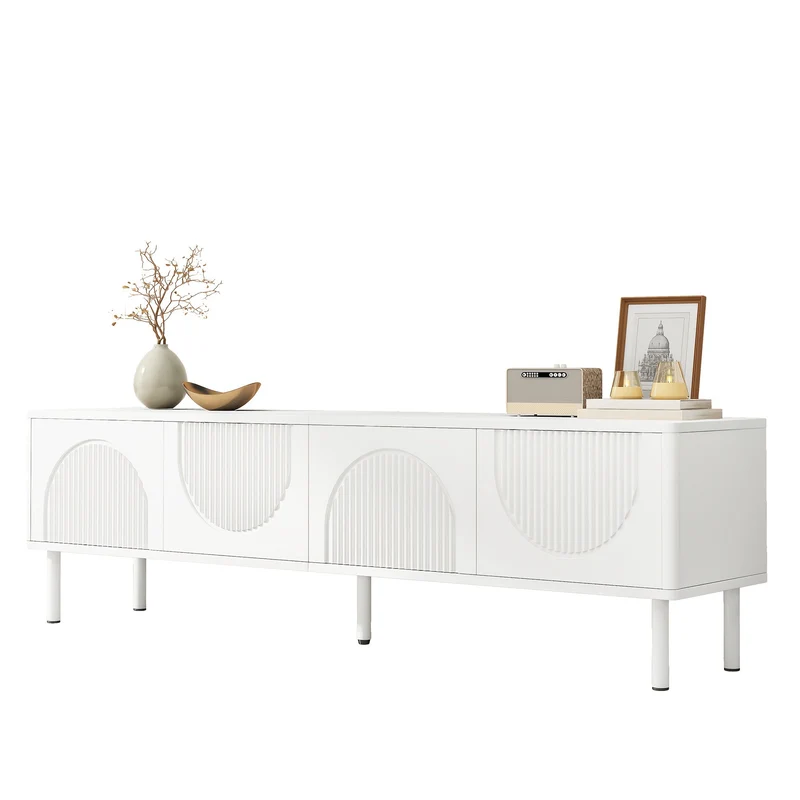 Tv-meubel – TV-kast – Tv-meubel met opbergruimte – Hangend TV-meubel – TV-dressoir – Extra Lang 180 cm – Kabelmanagement – Mat Wit – Laag Profiel & Minimalistisch Design