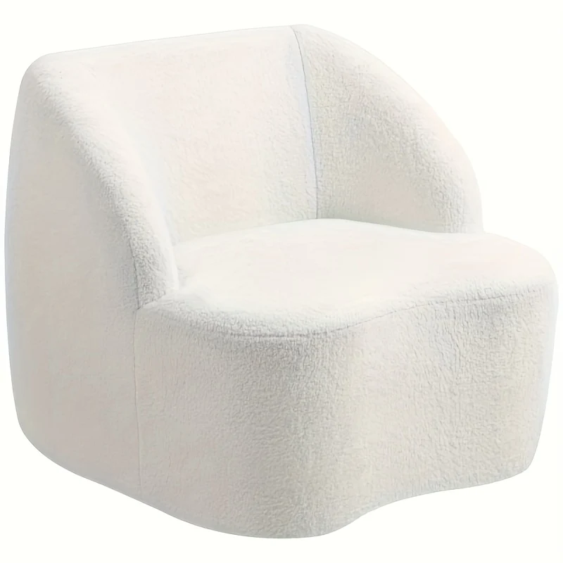 Eenpersoonsbank – Eenpersoonsbankje – Fauteuil – Loungechair – Zitshoek – Wit – Compact Formaat – Comfortabele Katoenen Kussens