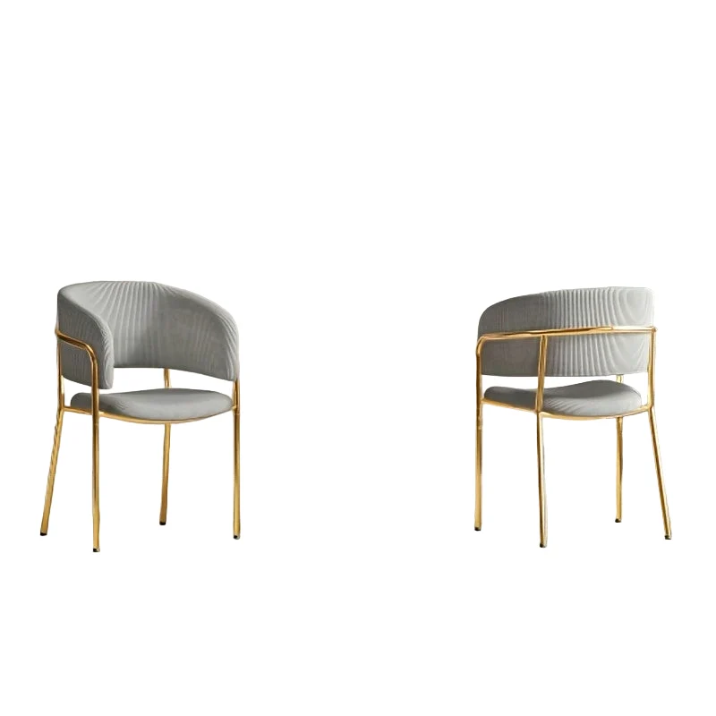 Eetstoel – Eetkamerstoel – Kuipstoel – Stoel – Meubel – Modern Design – Grijze Zitting Met Wit Marmer Onderstel – Onderhoudsvriendelijk & Compact