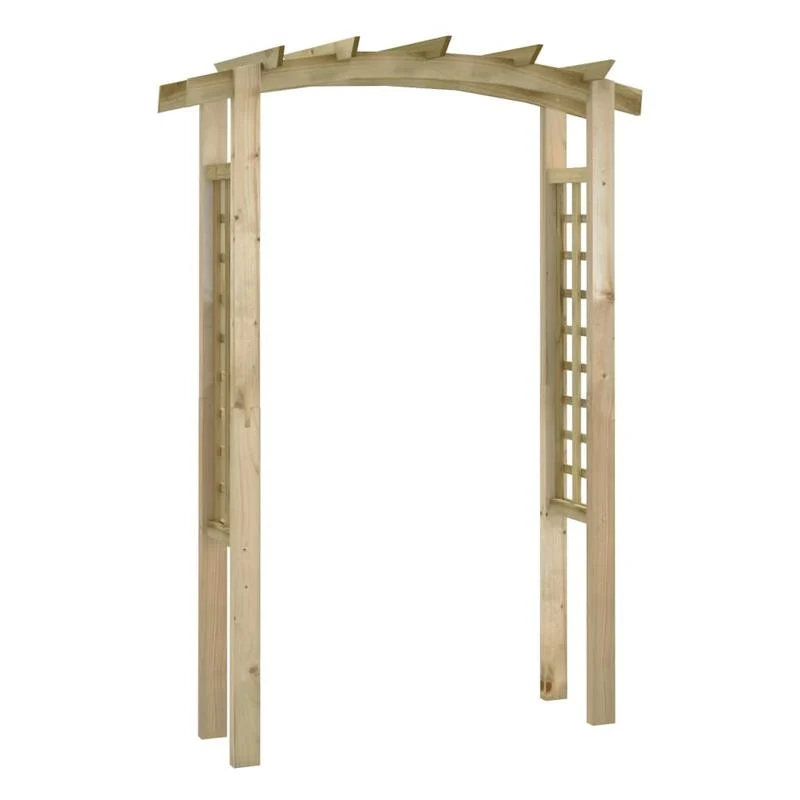 Houten Tuinboog – Tuinboog – Klimsteiger – Klimframe – Boogdoorgang – Bruin – 150 x 60 x 210 cm – Groen Geïmpregneerd Grenenhout