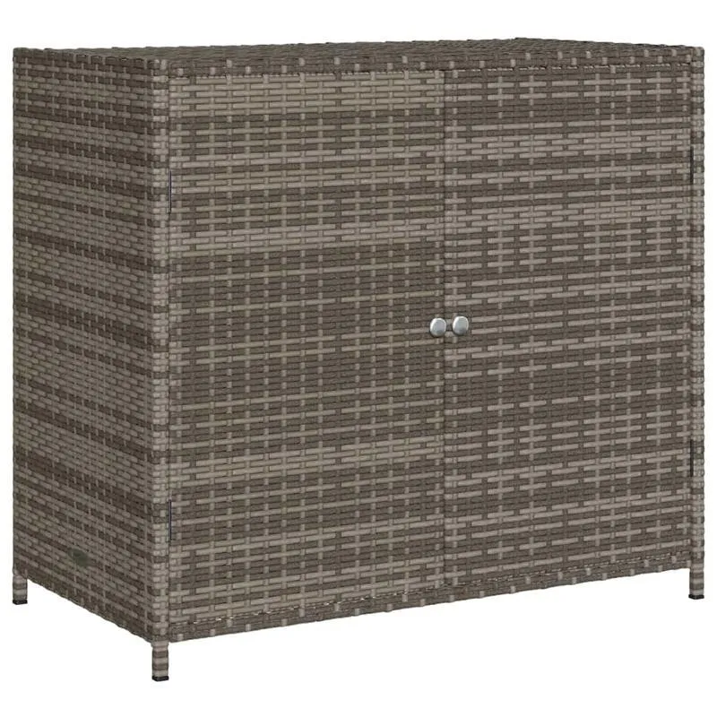 Opbergkast Buiten – Tuinkast – Tuinbox – Tuinkastje – Buitenberging – Grote Ruimte 83x45x76 cm – Duurzaam PE-Rattan Met Stalen Frame