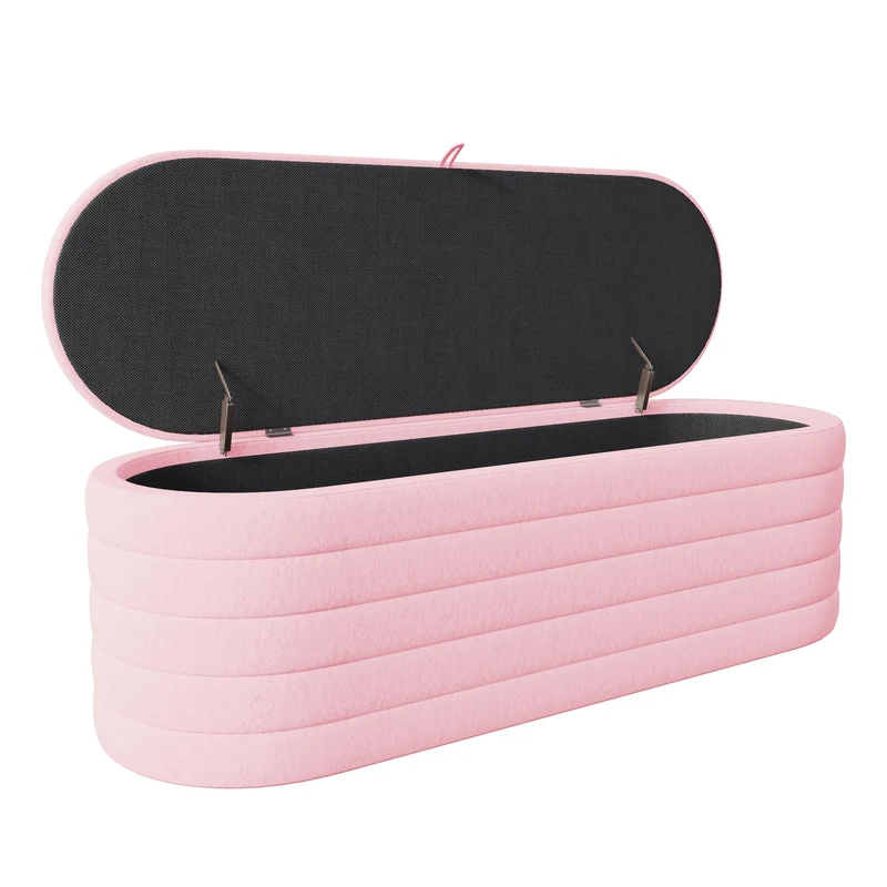Schoenenbank – Schoenenrek – Halbank – Opbergbank – Zitbank – Modern Roze – Ruime Verborgen Opbergruimte – Stevige Armless Constructie