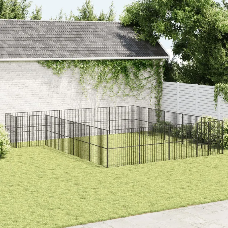 Hondenhok – Hondenren – Dierenhok – Hondenkooi – Kennel – Gegalvaniseerd Staal – 503 x 500 x 100 cm – Semi-open Ontwerp – Ruime Toegang