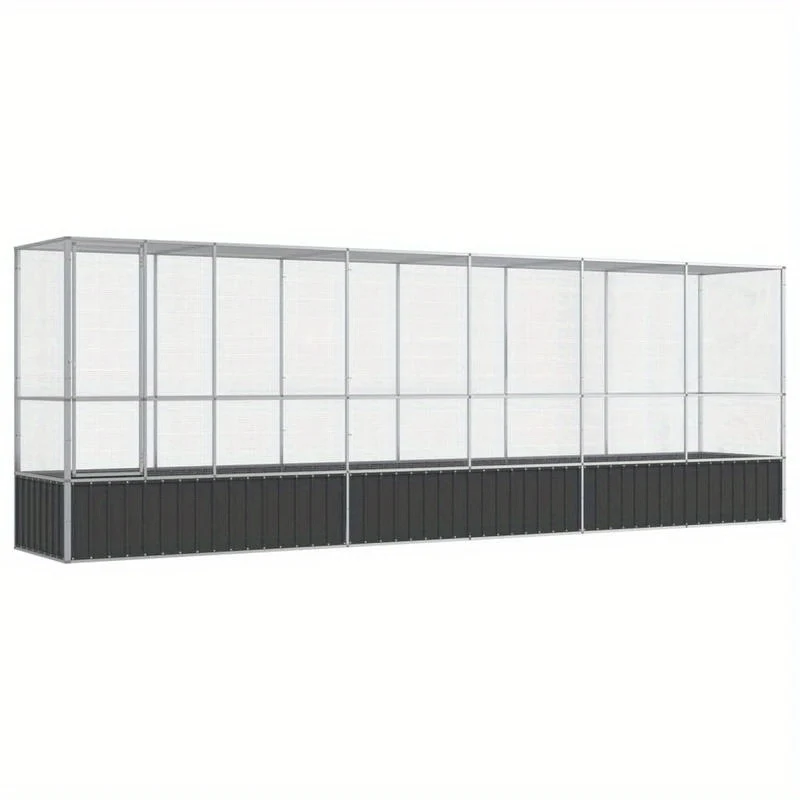 Vogelkooi – Volière – Vogelverblijf – Papegaaienkooi – Parkietenkooi – Extra Groot 626,5x107x212 cm – Gegalvaniseerd Staal met Versterkt Frame