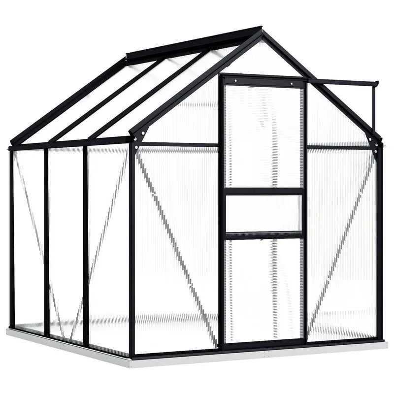 Kas – Kweekkas – Tuinkas – Plantenkas – Broeikas – Antraciet Aluminium Frame – Weerbestendig Met Stevige Fundering – Compact 3,61 m²