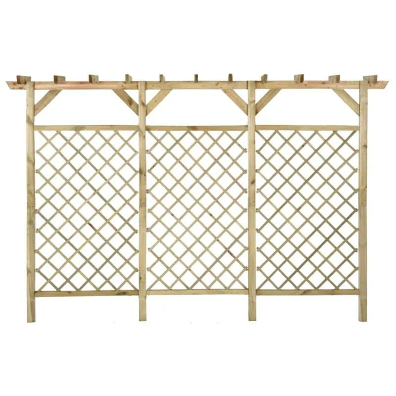 Tuinscherm – Tuinafscheiding – Schutting – Privacy Scherm – Pergola Schutting – Groen Geïmpregneerd Vurenhout – 300x50x200 cm – Boogvormige Bovenkant – Weerbestendig