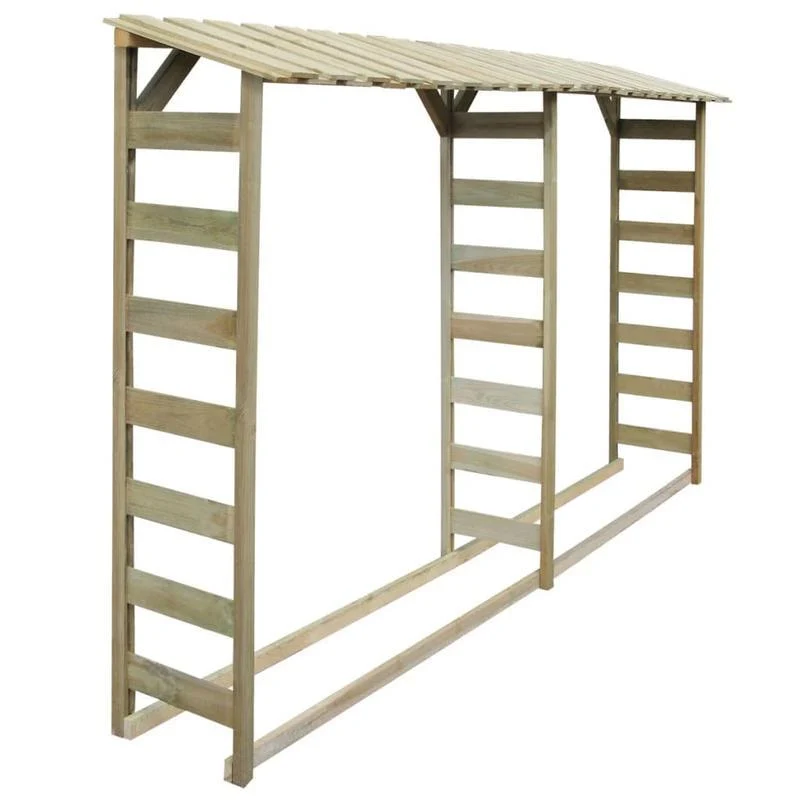 Houtopslag – Houtrek – Brandhoutopslag – Buitenopslag – Houtstalling – Grote Capaciteit 300x44x176 cm – Roestvrij Stalen Frame