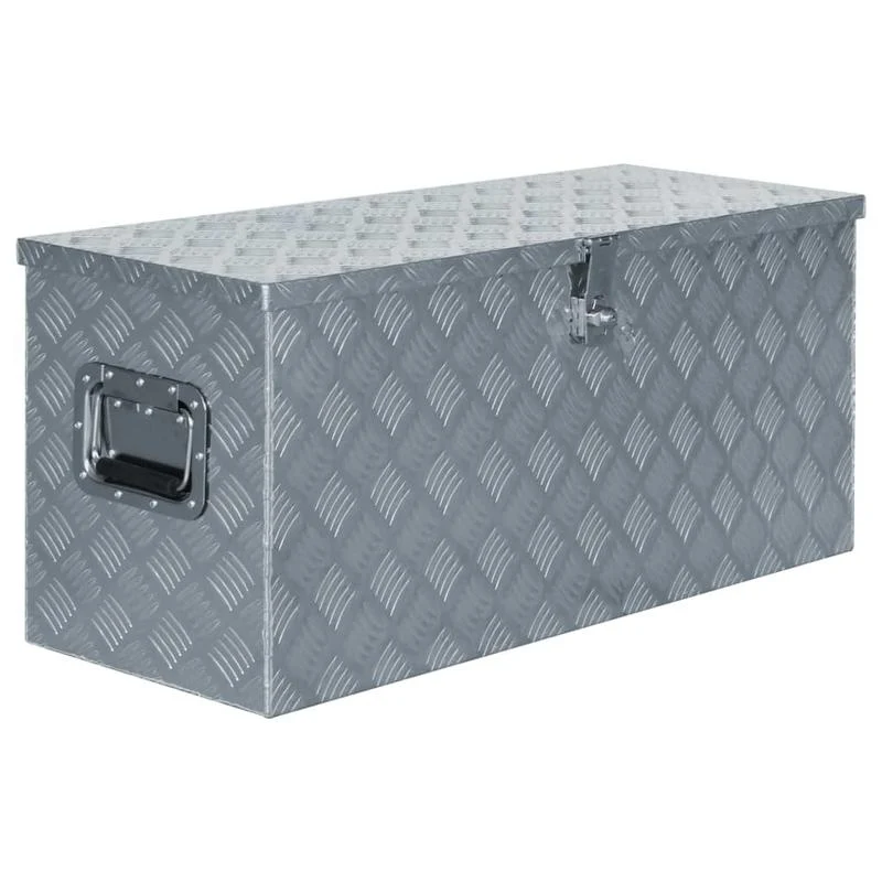 Aluminium Gereedschapskist – Gereedschapskoffer – Opbergkist – Werkplaatskist – Toolbox – Industrieel – Roestvrij – 90,5x35x40 cm – Duurzaam & Veilig Sluitsysteem