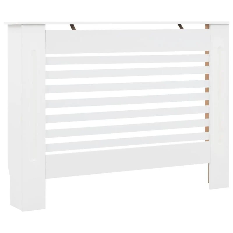 Terrasverwarmerhoes – Beschermhoes – Heaterhoes – Afdekhoes – Tuinverwarming – MDF Weerbestendig – 11x19x81,5 cm – Eenvoudig Schoon Te Maken – Wit Met Roosterpatroon