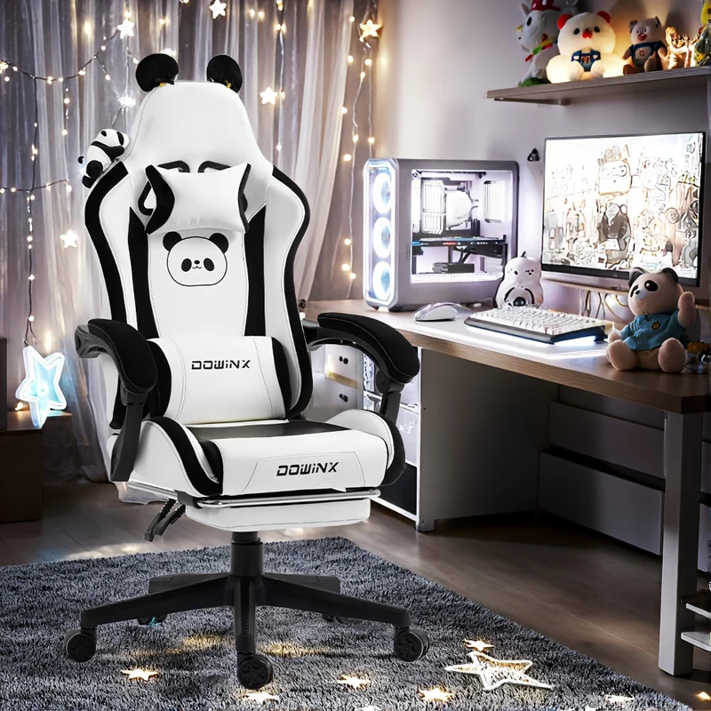 Gamingstoel – Bureaustoel – Gamerstoel – Werkstoel – Kantoorstoel – Roze Anime Design – Ergonomisch Met Verstelbare Voetsteun – Draagvermogen 136 kg