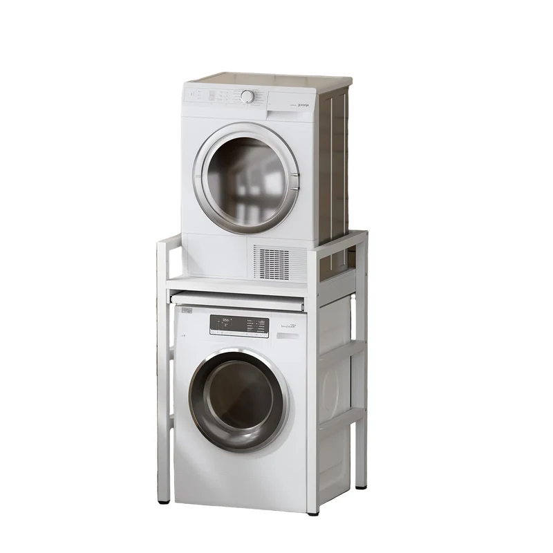 Verhoogstandaard Wasmachine – Wasmachine Onderstel – Drogerstandaard – Wasmachine Rek – Verstelbare Standaard – Hoogte Verstelbaar Tot 115 cm – Draagvermogen Tot 350 kg – Wit