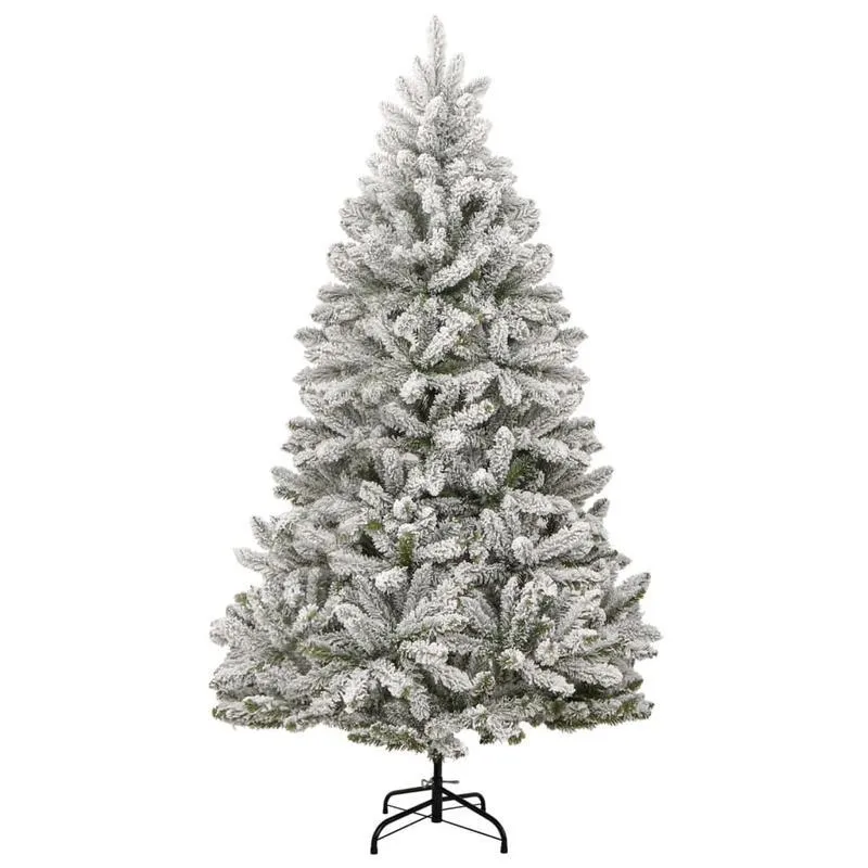 Kerstboom – Kunstkerstboom – Schoonheidsboom – Sneeuwboom – Houtachtige Boom – 210 cm Hoog – Opvouwbaar Met PE/PVC Mix En Sneeuwlook