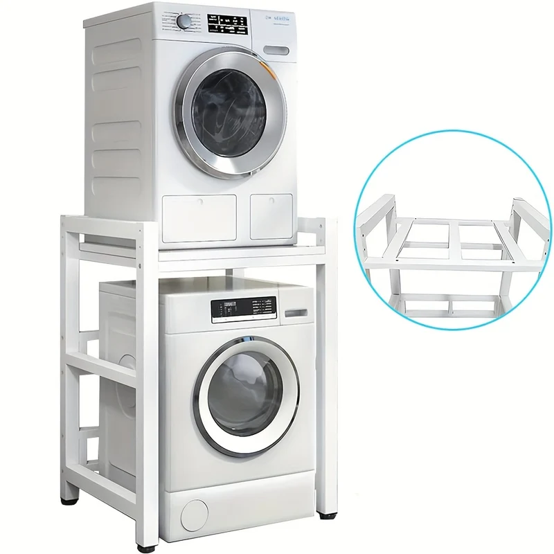 Wasdroger Standaard – Wasdroger Steun – Stapelstandaard – Wasmachine Verhoger – Droger Sokkel – Verstelbare Hoogte – Metalen Constructie 350 kg Draagkracht
