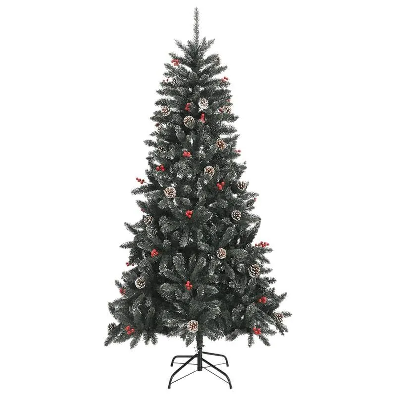Kerstboom Kunstboom Kunstkerstboom Kunstversiering Nepboom – 210 cm Groen PVC – Natuurlijk Uitziende Dennennaalden – Stevige Metalen Standaard