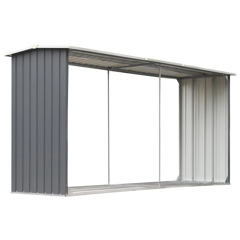 Houtopslag – Brandhoutrek – Haardhoutopslag – Houtberging – Houtrek – Gegalvaniseerd Staal – Groot Formaat 330x92x153 cm – Roestbestendig & Weerbestendig