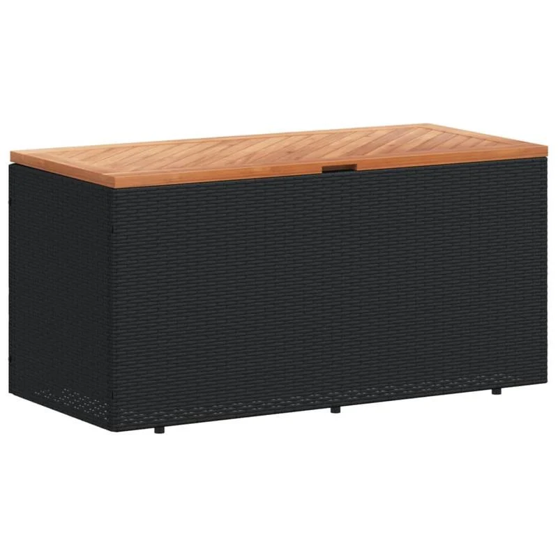 Tuinkist – Opbergbox – Tuinopbergbox – Kussenbox – Tuinbox – Geweven Poly Rattan & Acaciahout – Weerbestendig Ontwerp – Ruime Afmetingen 110x50x54 cm