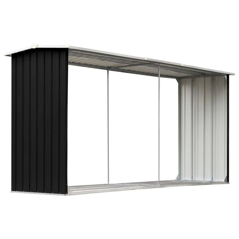 Houtopslag – Brandhoutopslag – Haardhoutrek – Houtberging – Houtstalling – Gegalvaniseerd Staal – Extra Groot 330x92x153 cm – Weerbestendig Open Ventilatie Ontwerp