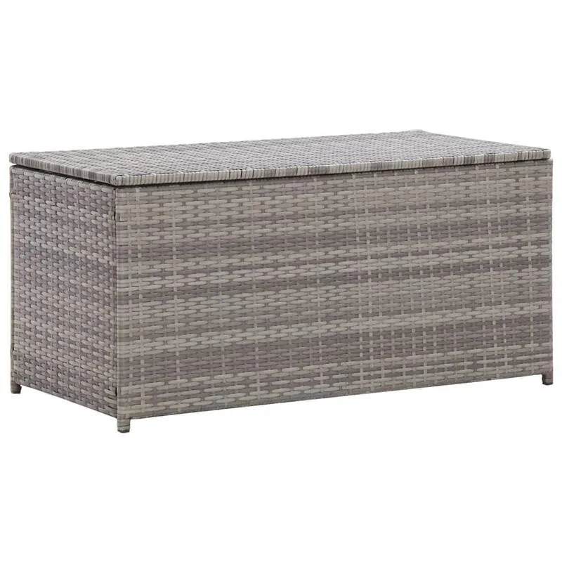 Opbergbox – Opbergdoos – Opbergkast – Opbergcontainer – Buitenopslag – Grijs Poly Rattan – 100x50x50 cm – Weerbestendig Met Gasveren