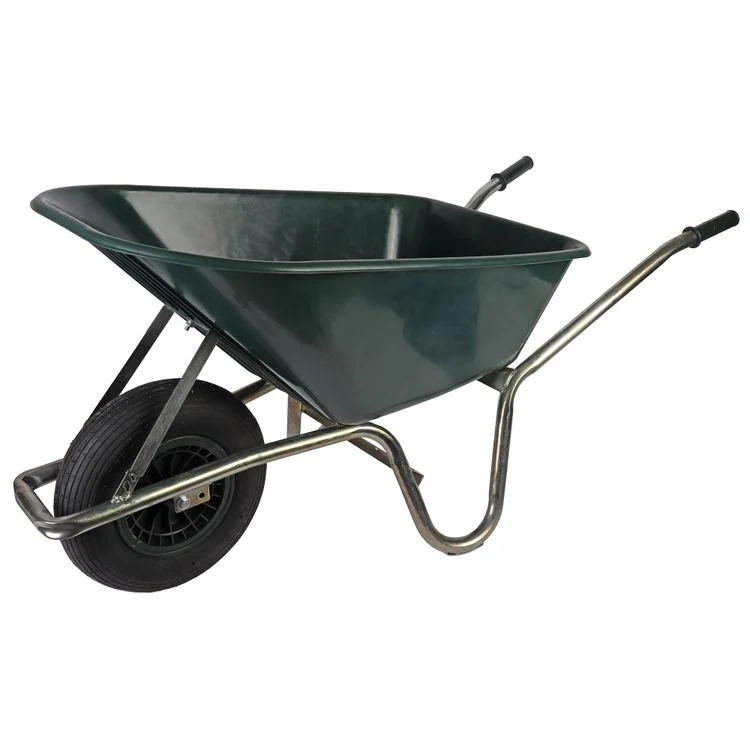 Talen kruiwagen kunststof, staal groen 100L
