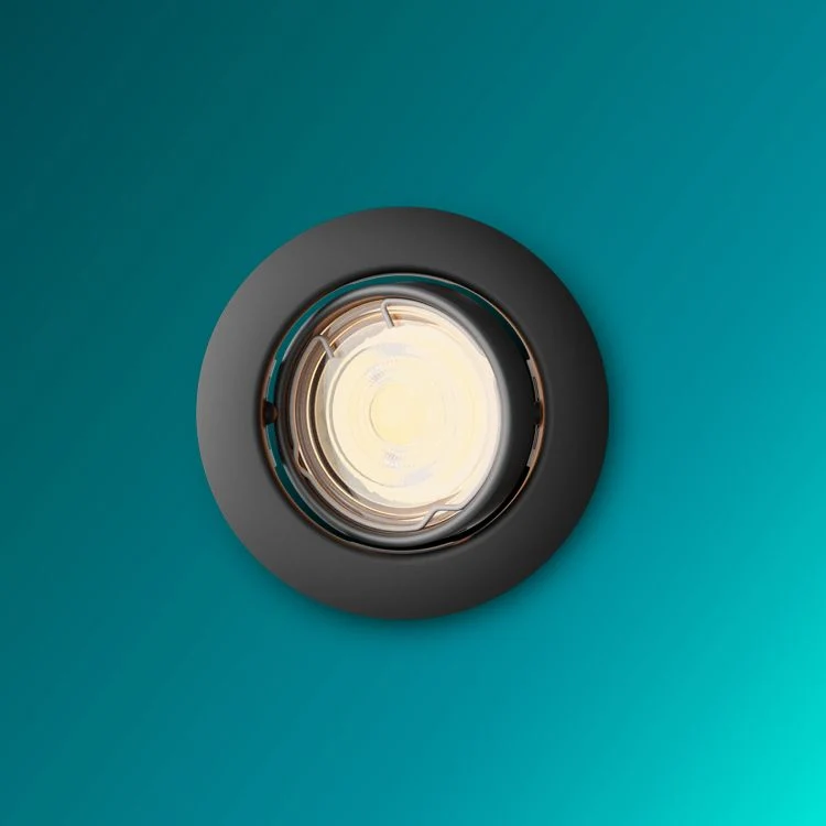 Philips LED inbouwspot Peridot zwart ⌀9cm