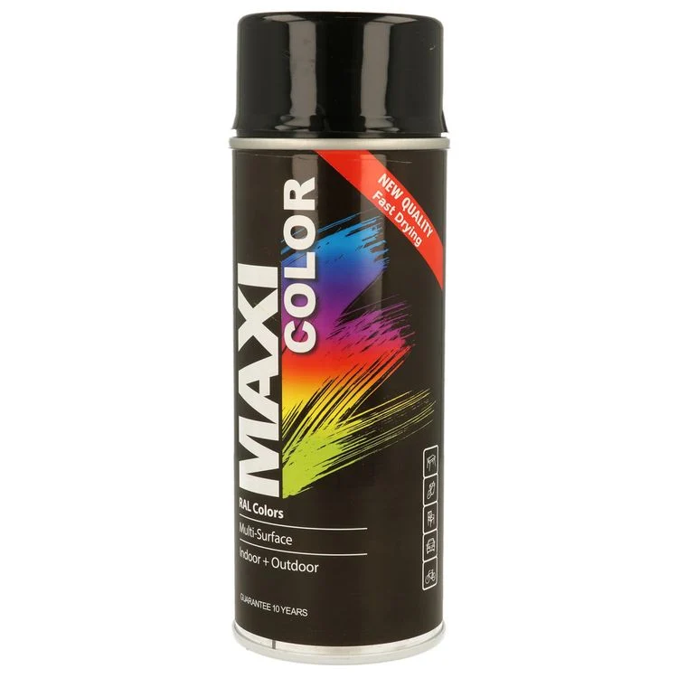 Maxi Color spuitlak hoogglans RAL9005 gitzwart 400ml