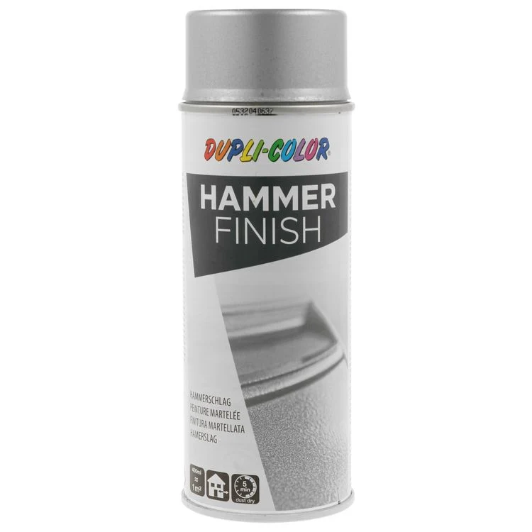 Dupli-Color hamerslag spuitlak glans zilver 400ml