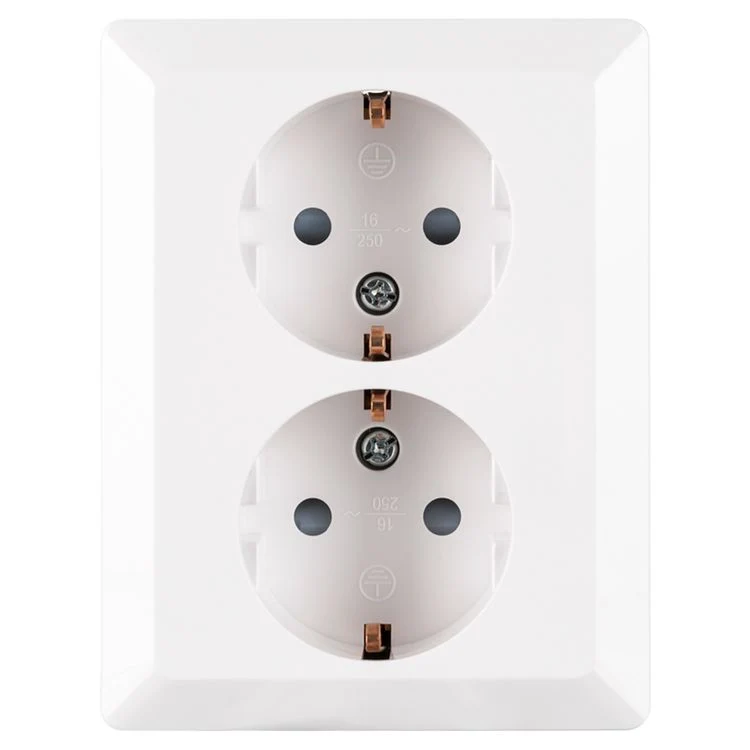 ION Industries inbouw stopcontactdoos 2-voudig randaarde wit