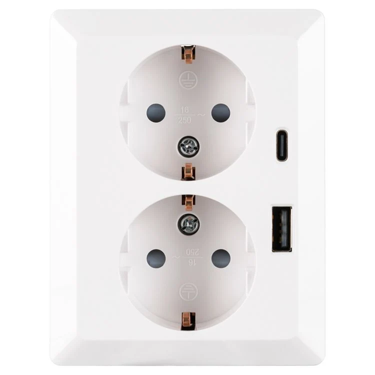 ION Industries inbouw stopcontactdoos met USB A/C 2-V randaarde wit