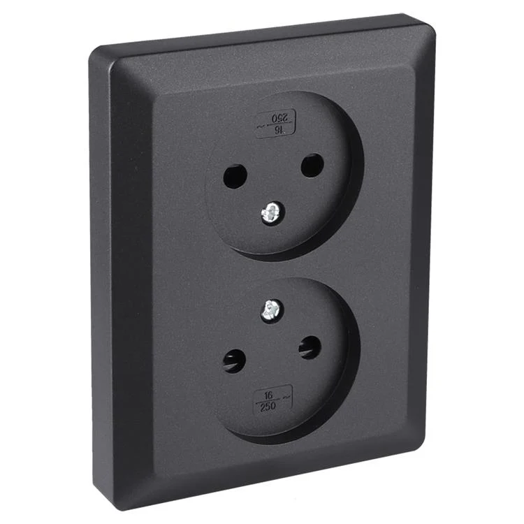 Q-Link inbouw stopcontactdoos 2-voudig zwart