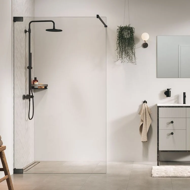 Sealskin Pure inloopdouche anti-kalk gunmetal grijs 7,2x98x200cm