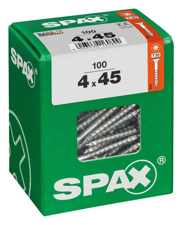 Spax schroef T-star plus verzonken kop 4x45mm 100st
