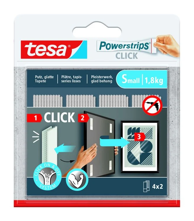 Tesa Powerstrips Click S wit 8st