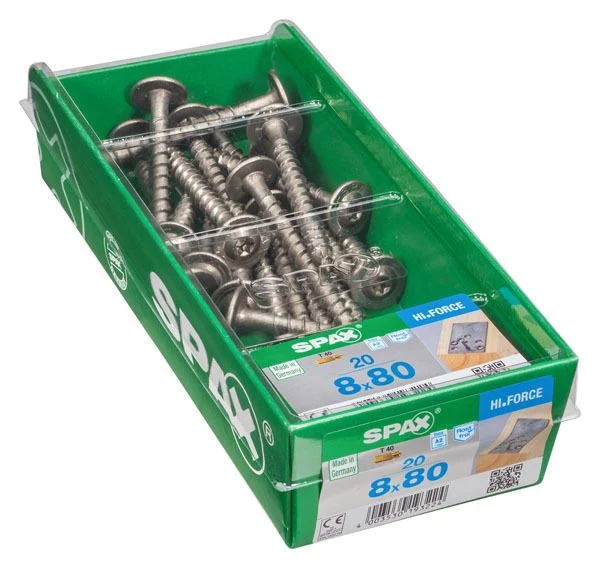 Spax houtschroef T-star plus discuskop 8x80mm 20st