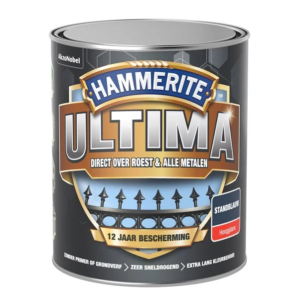 Hammerite Ultima metaallak hoogglans standblauw 750ml