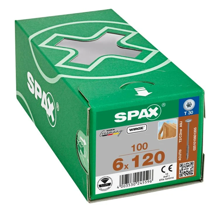 Spax HI.Force schroef T-star plus discuskop 6x120mm 100st