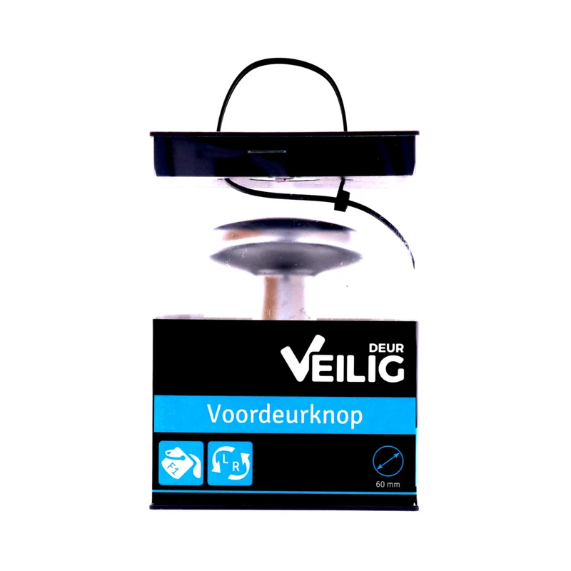 Veilig voordeurknop naturel rond aluminium