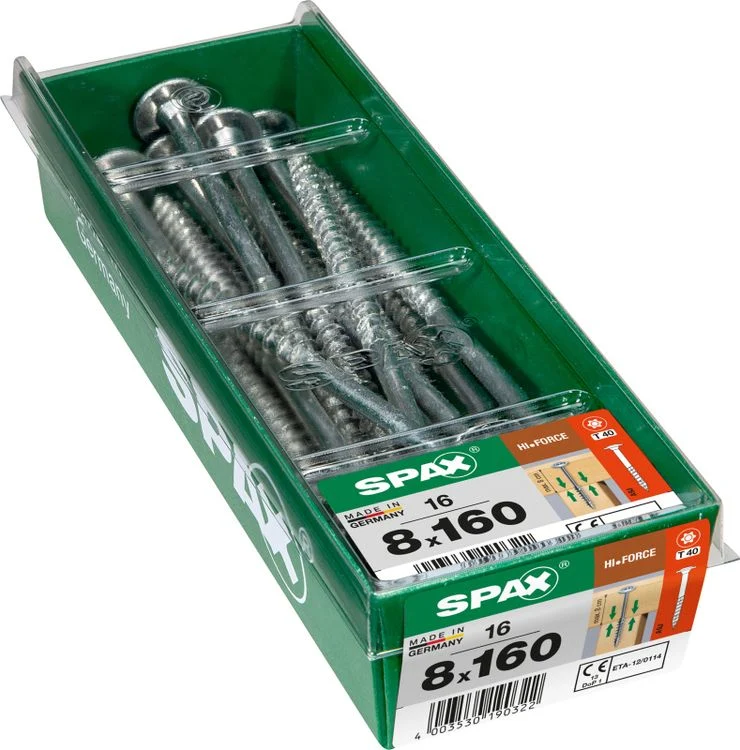 Spax HI.Force schroef T-star plus discuskop 8x160mm 16st