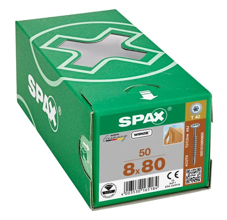 Spax HI.Force schroef T-star plus discuskop 8x80mm 50st