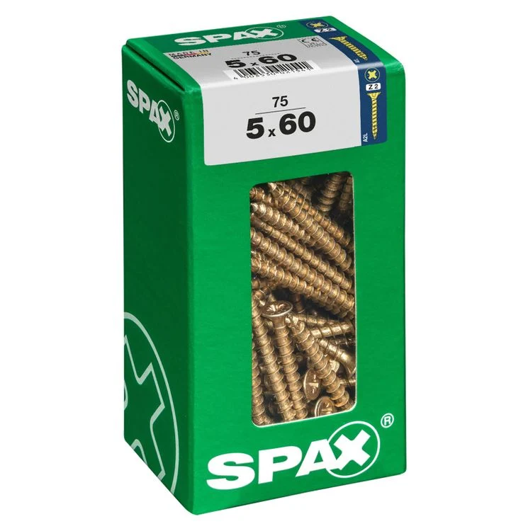 Spax schroef pozidrive verzinkt 5x60mm 75st