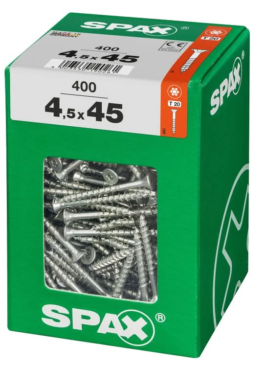 Spax schroef T-star plus verzonken kop 4,5x45mm 400st
