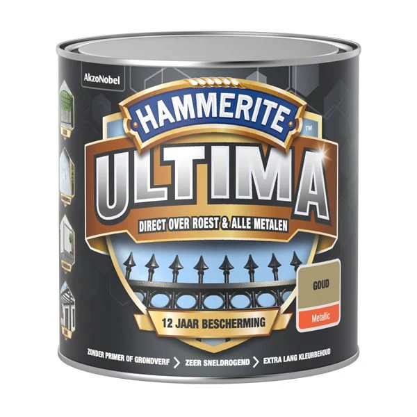 Hammerite Ultima metaallak metallic goud 250ml
